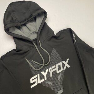 Rudis Sly Fox Hoodie Sweatshirt Men’s M Black Gray Graphic Wrestling Poly